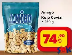 AMİGO KAJU CEVİZİ 150 G fiyat ve kampanya bilgisi